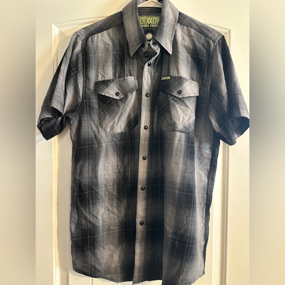 DIXXON Black and Gray Casual Button Down Shirt